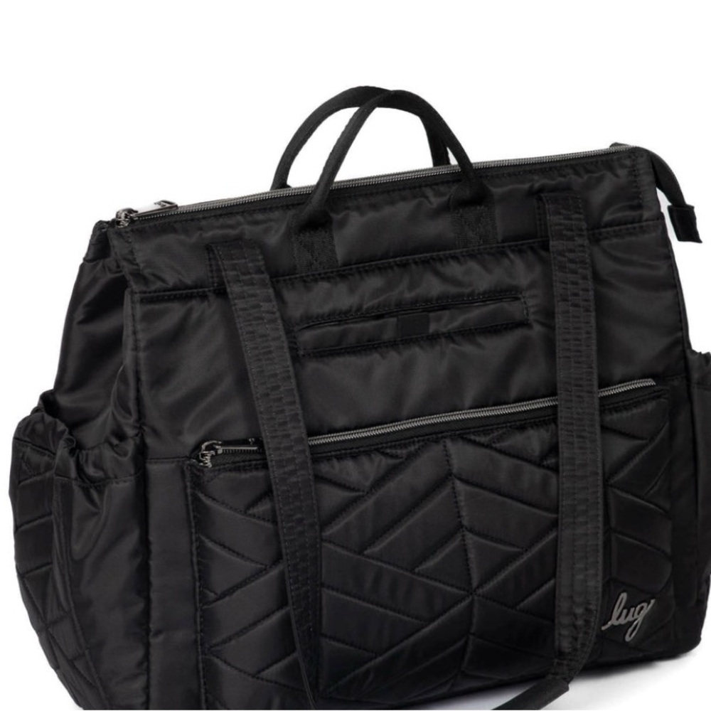 NWT, Lug Soprano, Black, black abstract fern interior